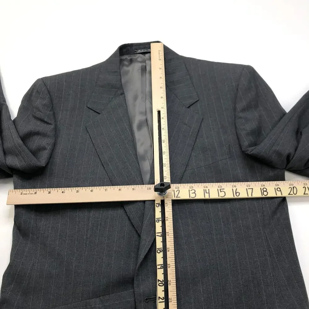 Ermenegildo Zegna Pinstriped 39 Custom Blazer Sport Coat Jacket Gray